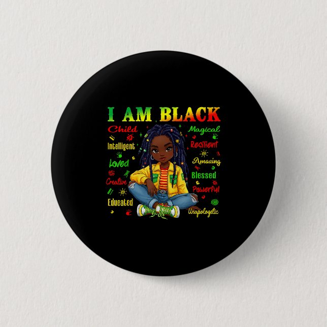 Kind am Schwarzen Geschichtsmonat Afrikanisch Button (Vorderseite)