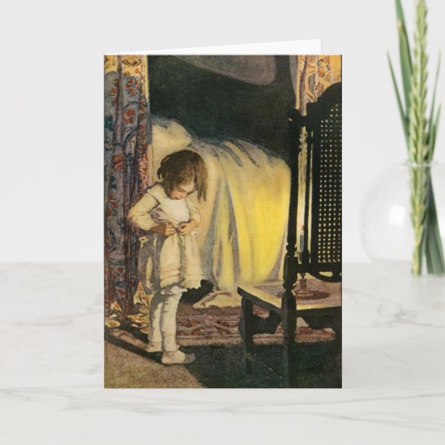 Kind an der Schlafenszeit Karte (Vorderseite)