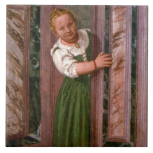 Kind an der Tür, vom Sala ein Crociera, an c.156 Fliese
