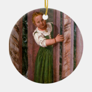 Kind an der Tür, vom Sala ein Crociera, an c.156 Keramikornament