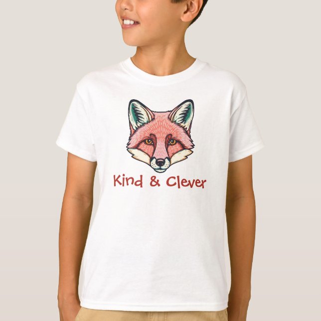 Kind and clever fox customizable Kids T-Shirt  (Vorderseite)