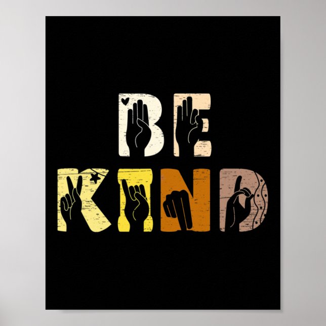Kind Asl Hand Sign Interpreter Zeichensprache Poster (Vorne)