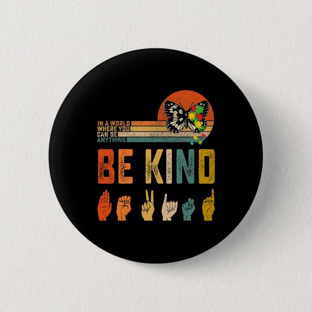 Kind Autismus Bewusstsein Asl Mama Lehrer Kindheit Button (Vorderseite)