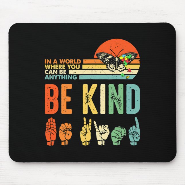 Kind Autismus Bewusstsein Asl Mama Lehrer Kindheit Mousepad (Vorne)