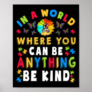 Kind Autismus Bewusstsein Asl Mama Lehrer Kindness Poster