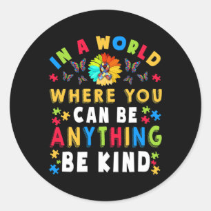 Kind Autismus Bewusstsein Asl Mama Lehrer Kindness Runder Aufkleber