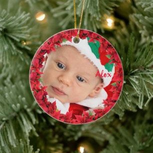 Kind/Baby Foto Weihnachten Keramik Ornament