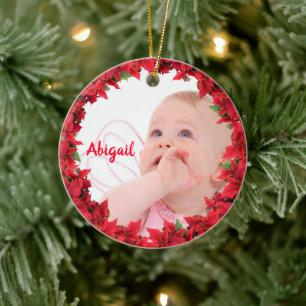Kind/Baby Foto Weihnachten Keramik Ornament