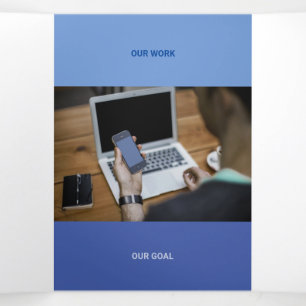 Kind blauer Ton aus QR-Codes Dreifach Gefaltete Karte