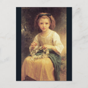 Kind Braiding a Crown by W.A. Bouguereau Postkarte