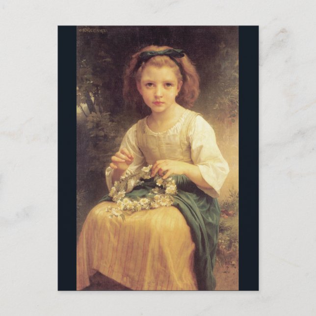 Kind Braiding a Crown by W.A. Bouguereau Postkarte (Vorderseite)