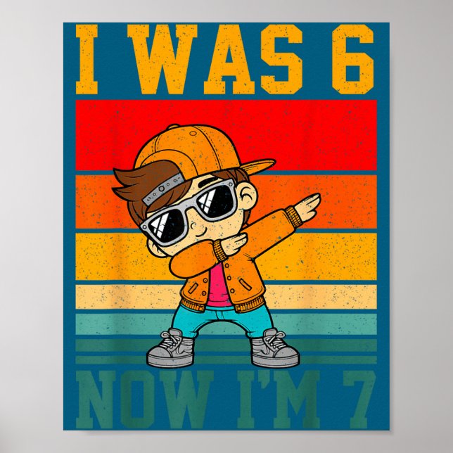 Kind Dabbing 7. Geburtstag 6 7 Poster (Vorne)
