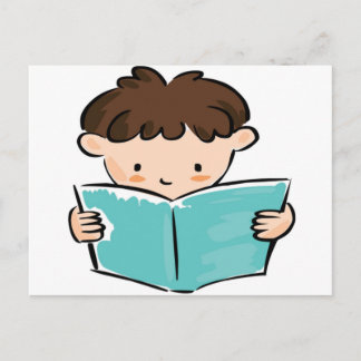 Kind, das ein Buch liest Postkarte