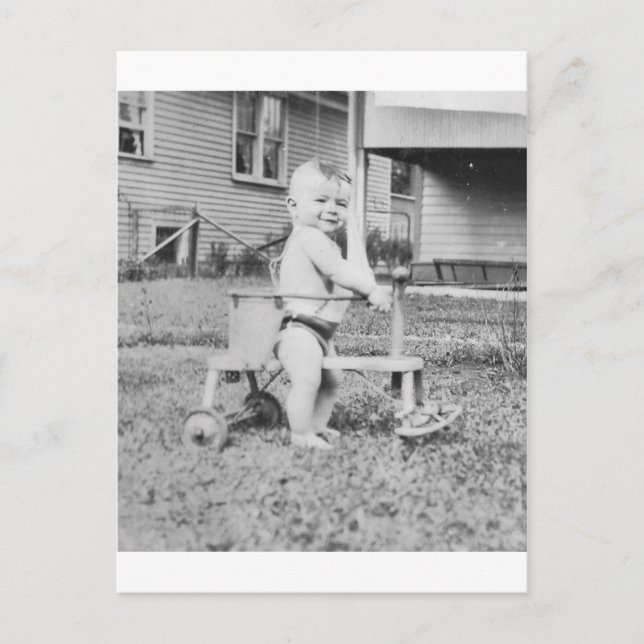 Kind der 1950er Jahre in Walker Postkarte (Vorderseite)