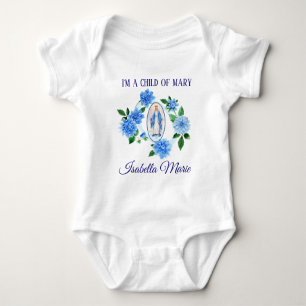 Kind der blauen Dahlie-Blumen Jungfrau-Marys   Baby Strampler