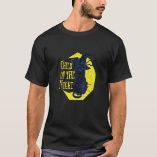 Kind der Nacht Hexenkatze Halloween Hexerei H T-Shirt