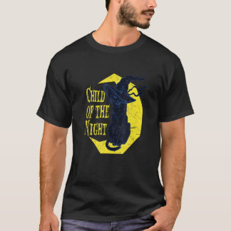 Kind der Nacht Hexenkatze Halloween Hexerei H T-Shirt