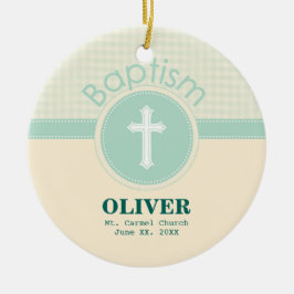 Kind der Taufe Gottes, neutrales Grün des Geschlec Keramik Ornament