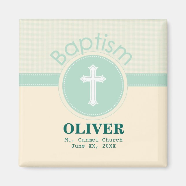 Kind der Taufe Gottes, neutrales Grün des Geschlec Magnet (Vorne)