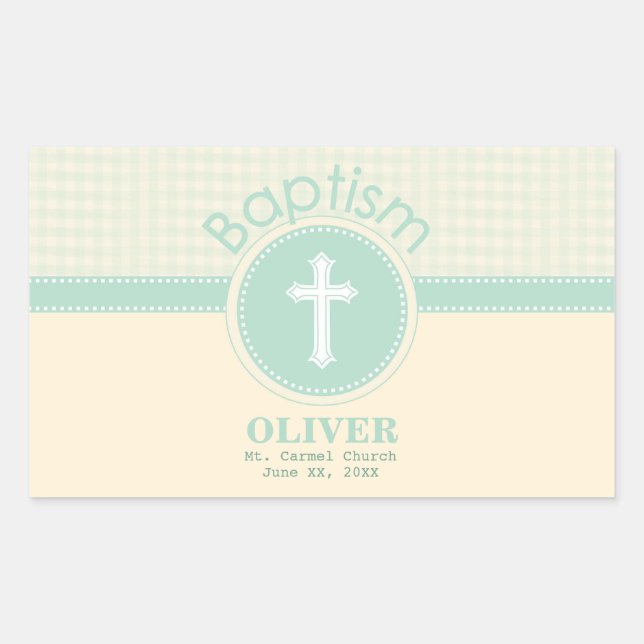 Kind der Taufe Gottes, neutrales Grün des Geschlec Rechteckiger Aufkleber (Vorderseite)