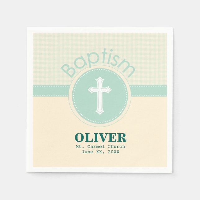 Kind der Taufe Gottes, neutrales Grün des Geschlec Serviette (Vorderseite)