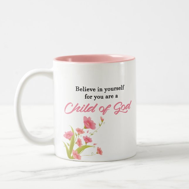Kind des Gottes - inspirierend Zweifarbige Tasse (Links)