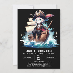 Kind Digitales Piratengeburt Einladung