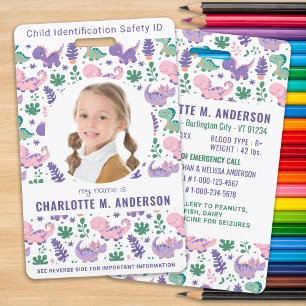 Kind-Foto-Notrufnummer Niedliche Kinder-Identifika Ausweis