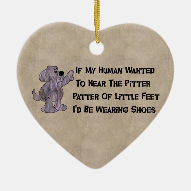 Kind-Freies Hündchen Keramikornament (Vorne)