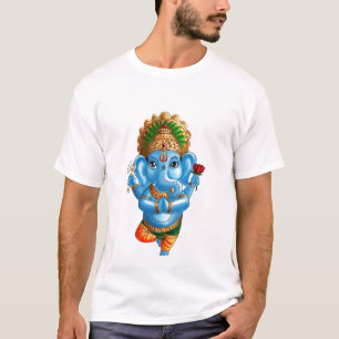 Kind Ganesha in einer Vrksasana (Baum) Yoga-Pose T-Shirt