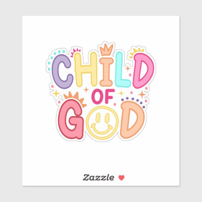 Kind Gottes Aufkleber (Blatt)
