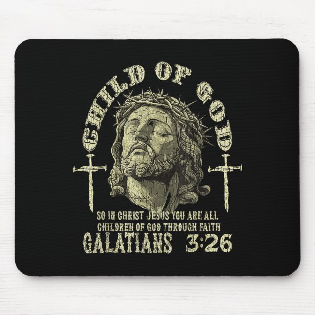 Kind Gottes Galater 3_26 Bibelvers Christlich  Mousepad (Vorne)