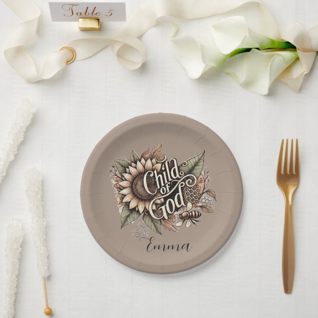 Kind Gottes Pappteller (Hochzeit)