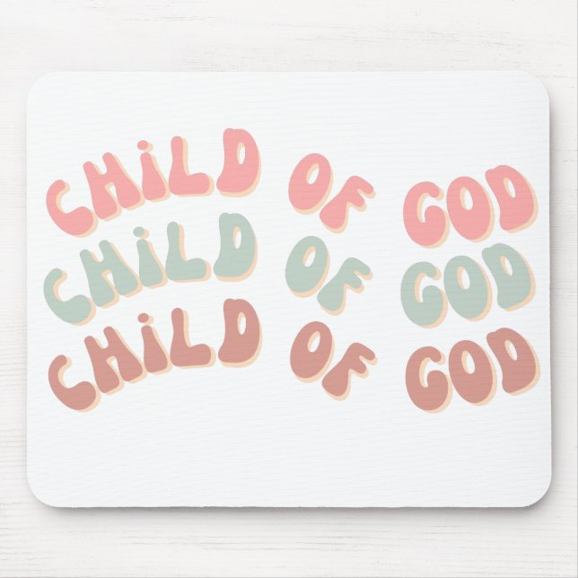 Kind Gottes Retro Waves Mousepad (Vorne)