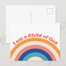 Kind Gottes Süße Regenbogen-Postkarte