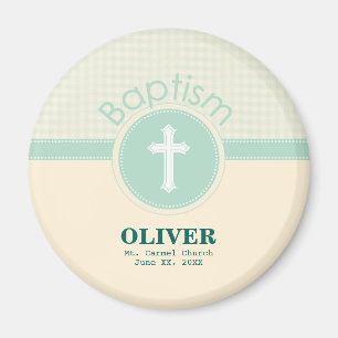 Kind Gottes Taufe, geschlechtsneutral grün Magnet