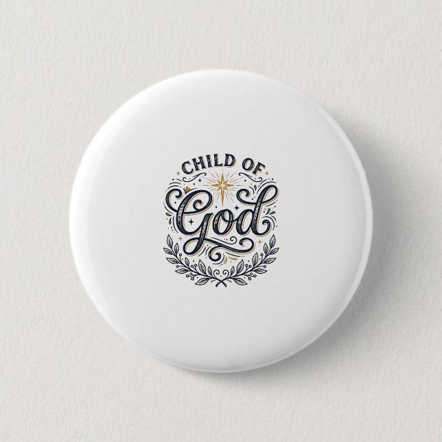 Kind Gottes Vintage-Engraving-Shirt-Design_1 Button (Vorderseite)