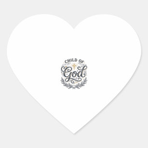 Kind Gottes Vintage-Engraving-Shirt-Design_1 Herz-Aufkleber