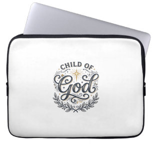 Kind Gottes Vintage-Stich-Shirt-Design_1 Laptopschutzhülle