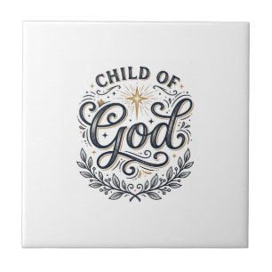 Kind Gottes Vintage-Stickerei-Shirt-Design_1 Fliese