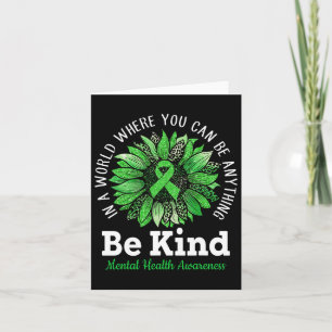 Kind Grüne Ribbon Sonnenblumen Mental Health Aware Karte