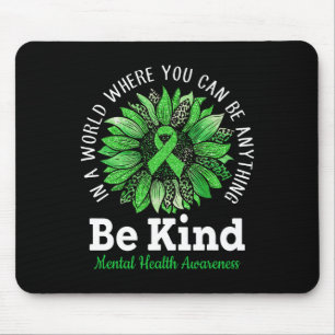 Kind Grüne Ribbon Sonnenblumen Mental Health Aware Mousepad