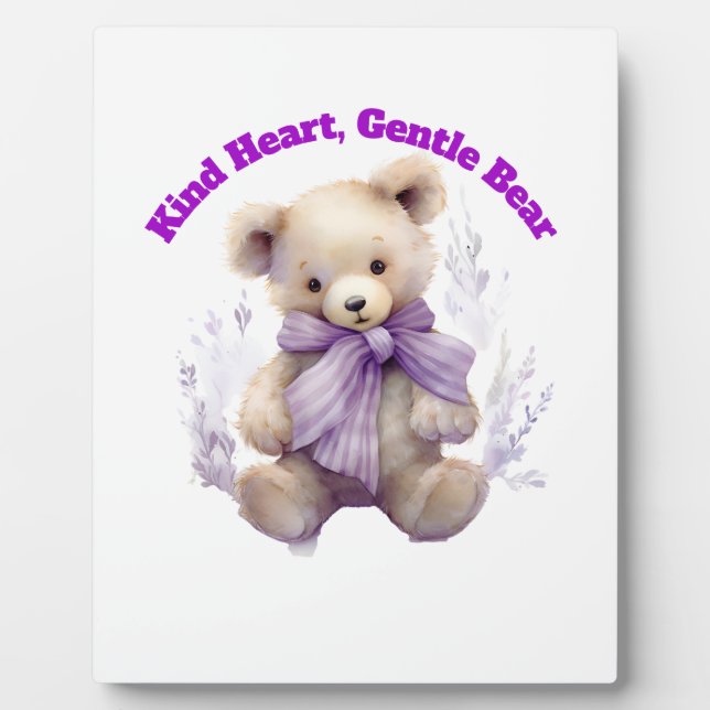 Kind Herzchen Gentle Bear Plaque - Niedliches Bäre Fotoplatte (Vorderseite)