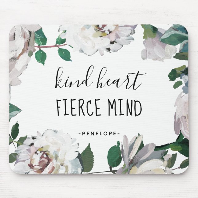 Kind Herzmuskel Geist Wasserfarbe Blumenmousepad Mousepad (Vorne)