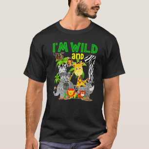 Kind ich bin Wild & 1. Geburtstag Zoo Thema 1 Safa T-Shirt
