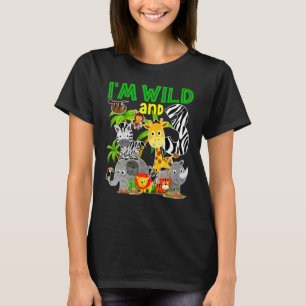 Kind ich bin Wild & 3. Geburtstag Zoo Thema 3 Safa T-Shirt