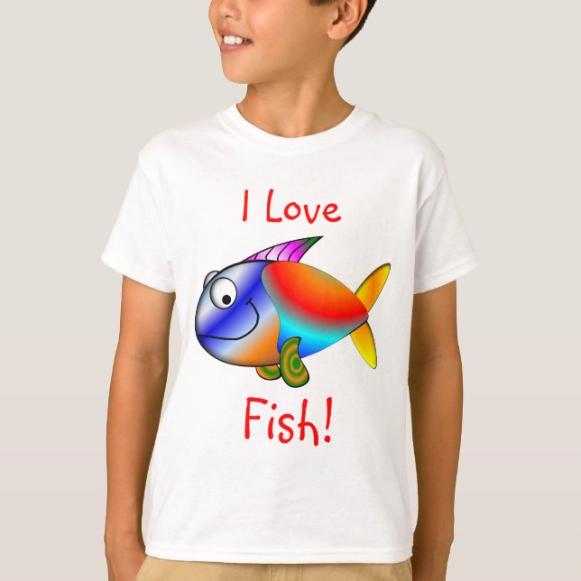 Kind"ICH LIEBE-FISCHE" T - Shirts (Vorderseite)