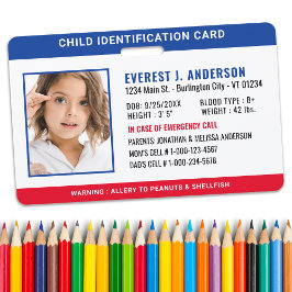 Kind-ID-Identifikation - kundenspezifisches Foto Ausweis