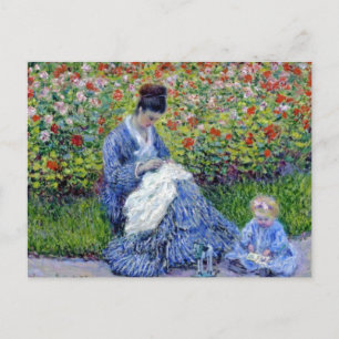 Kind im Garten ,Monet Feiertagspostkarte