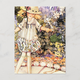 Kind im Garten Postkarte